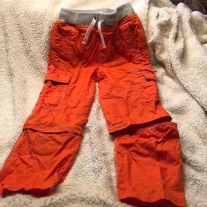 Miniboden orange pants with zip away legs